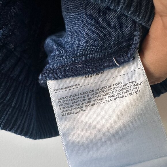 Mango Puffed-Sleeve Cotton denim Cropped Top Night Blue Chambray XS - Picture 7 of 12